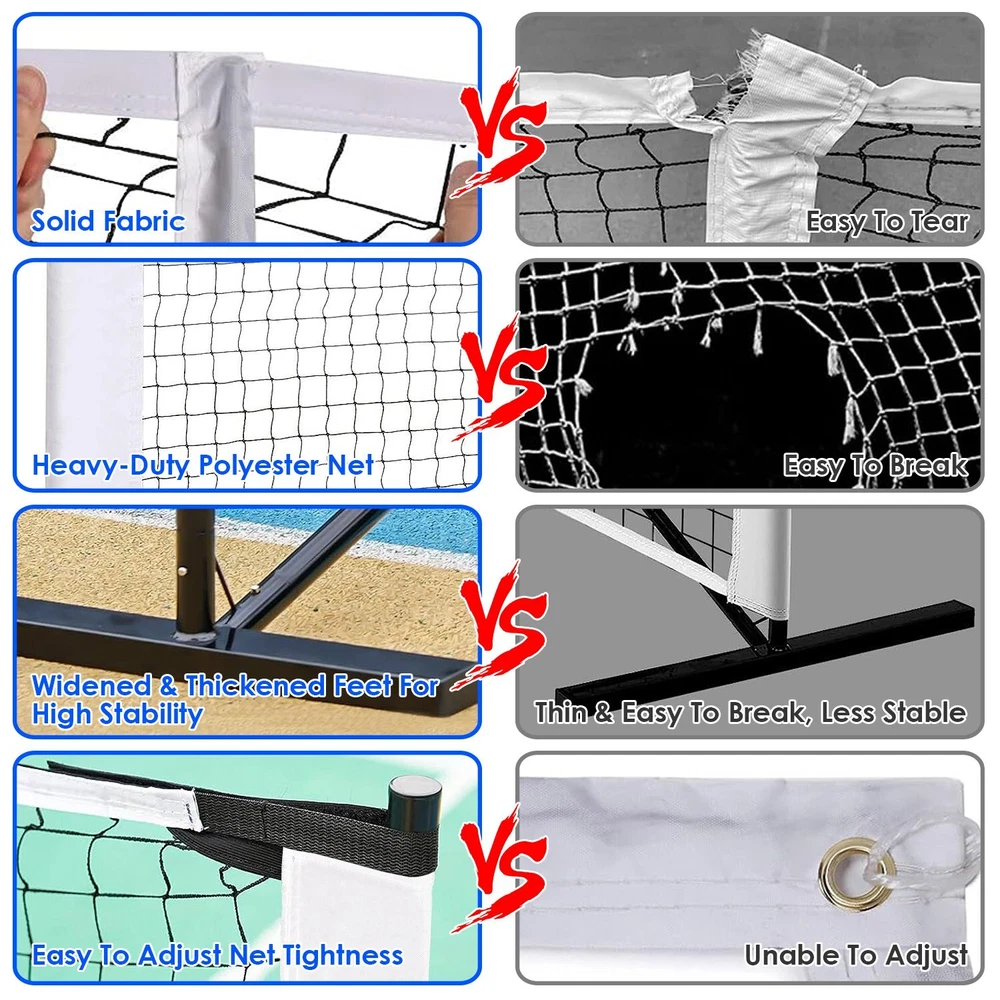 Pickleball Net & 22ft Regulation Size Net Pickle Ball Net System w/Carrying Bag