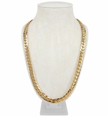 Mens Miami Cuban link Chain 10mm Width 24'' 30'' inch Necklace 14k Gold Plated