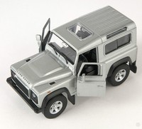 Blitz Versand Land Rover Defender Silber Silver Welly Modell Auto 1:34 Neu & Ovp