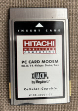 HITACHI PC CARD MODEM WITH XJACK 28.8BPS DATA, 14.4 BPS FAX, MDL  XJ4288