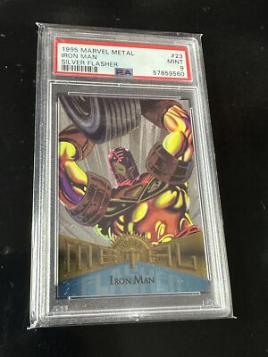1995 Marvel Metal Silver Flasher #23 Iron Man - PSA 9 | eBay