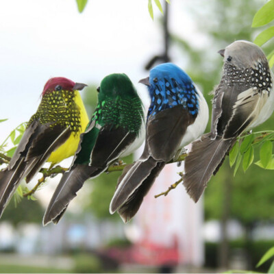 10 Pièces Oiseaux Artificiels, Oiseau en Mousse Rouge, Oiseau Simulé