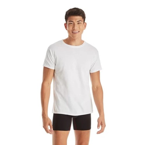 Hanes Men's White Crew T-Shirt Undershirts, 3 Pack S - 3XL - Picture 3 of 6
