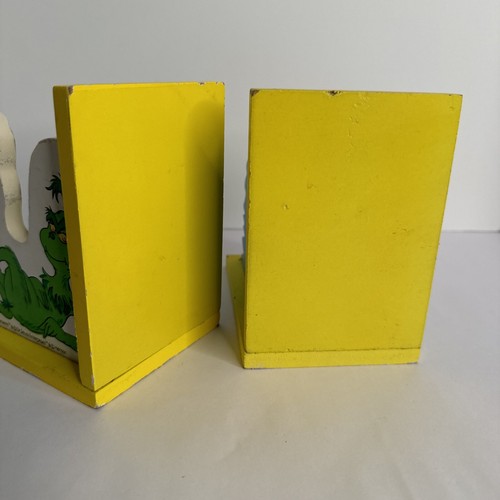Vintage Dr Seuss Elements GRINCH Wooden Bookends - Picture 10 of 12