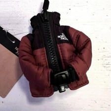 The North Face Mini Nuptse Jacket Keychain Key Holder Cappuccino NEW JAPAN