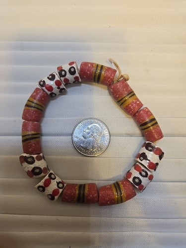Lot 4 African Krobo Beads Stretch Bracelet Ghana West Africa Multi-colored L-101 - Picture 11 of 13