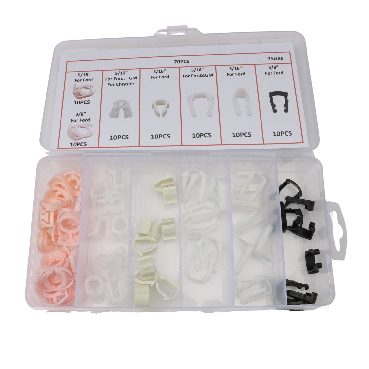 Package of 70 Pieces Fuel Line Retainer Clip Car Clip Assortment Fit