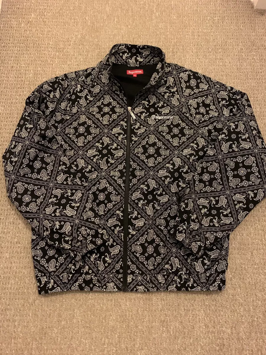 Supreme Bandana Track Jacket Black Size Extra Large Xl