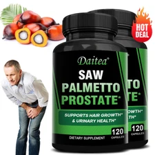 Saw Palmetto 45% Extract 500mg Capsules - Supports prostate health, hair growth