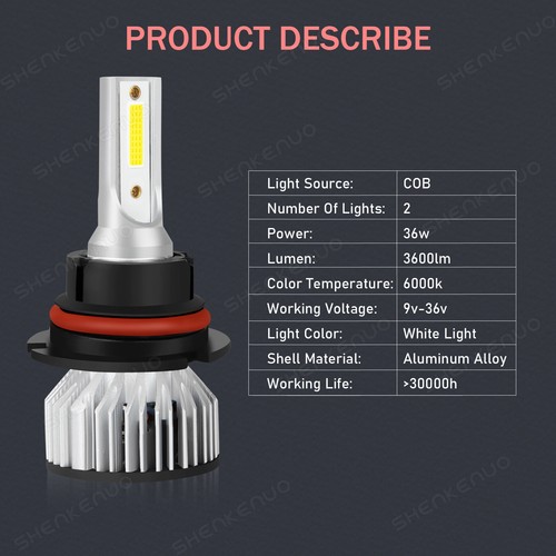 Kit de bombillas LED de haz alto/bajo 6000K blancas para Nissan Murano 2003-2007 - Imagen 3 de 14