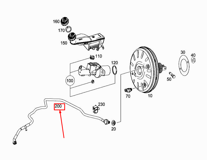 MERCEDES-BENZ A W176 Bremskraftverstärker-Unterdruckleitung A1764300000