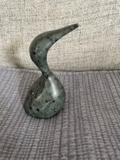 Vintage Inuit soapstone Loon by MBird #256341. Rare find .4"