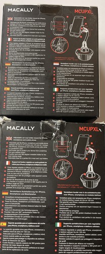 Set Of 2 Macally Car Cup Holders Phone Mount 4” Long Flexible Gooseneck w/360° - Picture 3 of 5