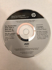 DVD di ripristino HP Windows 7 Professional SP1 64 bit - disco sistema operativo - 6504