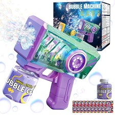 Bubble Gun with Bubble Solution - Transparent, Electric, Leak-Proof, Bubbles ...
