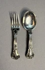 Vintage Gorham Sterling Silver Chantilly Baby Fork & Spoon Set (46gm) Engraved