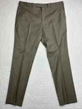 JB BRITCHES Taupe Torino Flat Front Wool Cashmere Classic Pants Trousers Sz 42R