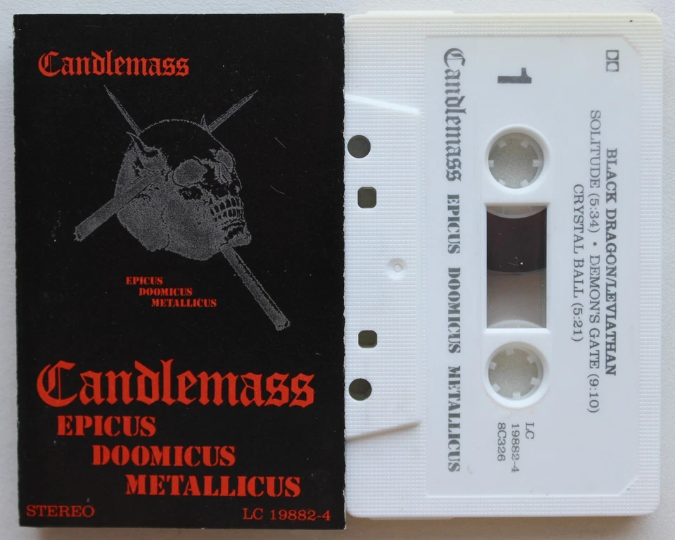 CANDLEMASS - EPICUS (LEVIATHAN LC198824) 1988 USA CASSETTE TAPE DOOM METAL Foto 2 de 4