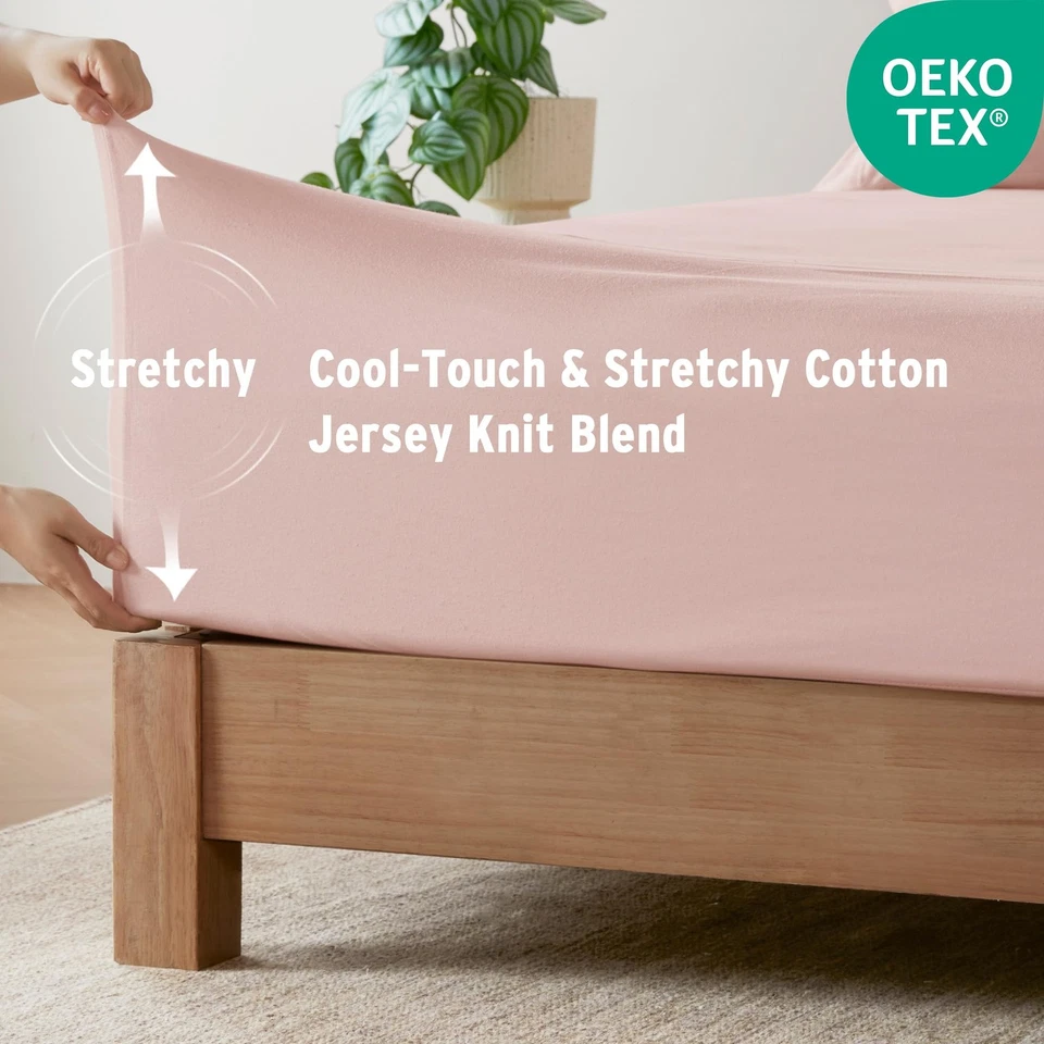 Простыни из мягкой хлопковой смеси, набор из 3 предметов, Twin Xl, розовые румяна - Изображение 4 из 4