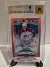 2019-20 OPC O-Pee-Chee Platinum Rookie Autos Red Prism /50 - CALE MAKAR - BGS 9