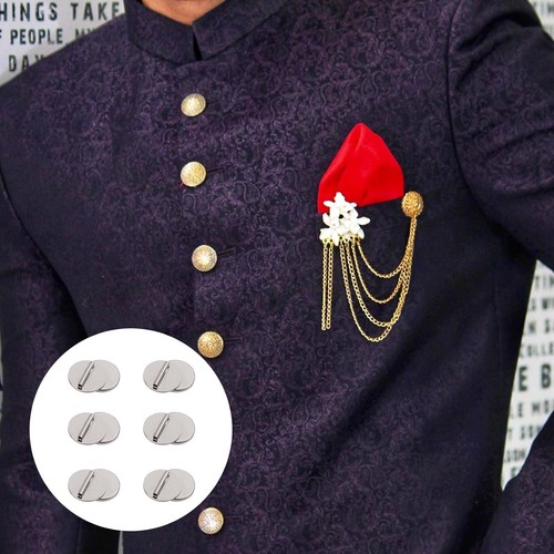 6 Pezzi Mini Spilla Magnetica Pin Convertitore, Senza Danni Abbigliamento Calamita Argento - Foto 7 di 7