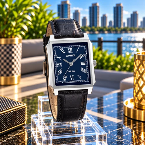 CASIO MTP-B190L-2BVDF MENS SILVER QUARTZ ANALOGUE STRIKING BLUE DIAL WATCH *NEW*