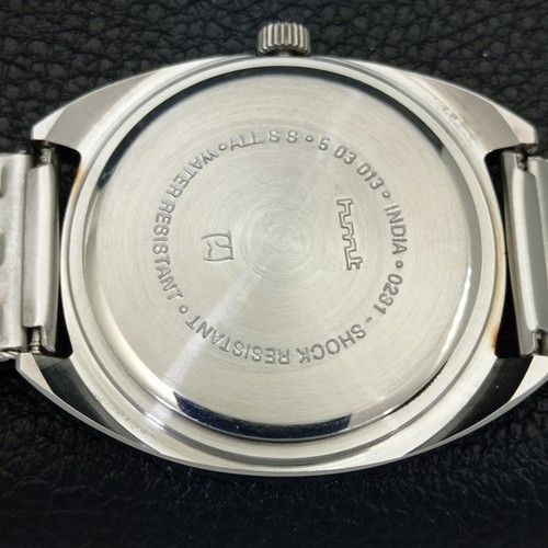 VINTAGE HMT KOHINOOR HAND-WINDING INDIAN MENS SKY BLUE DIAL WATCH a441018-1 - Picture 8 of 9