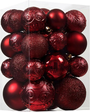 Christmas Ball Ornaments - 30pcs Shatterproof Burgundy