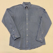 Eton Shirt Mens 15.5 34/35 Blue Gingham Dress Long Sleeve Slim Fit Button Down