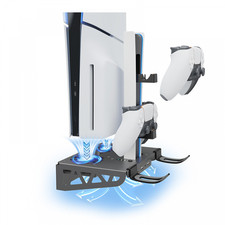 Wall-Mounted Cooling Charging Stand for PS5 Slim with Controller Dock