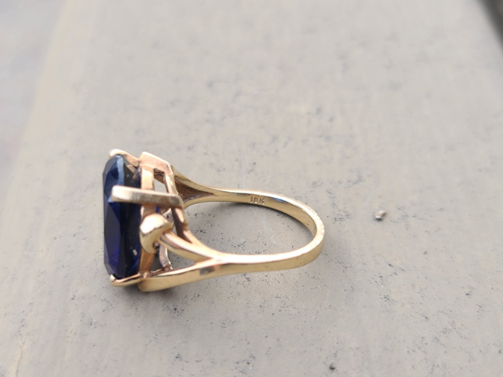 10k Solid Yellow Gold Genuine Blue Sapphire Gem R… - image 8