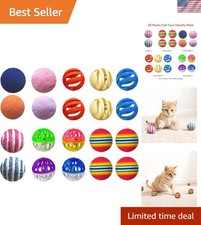 Cat Toys for Indoor Cats, Cat Toys Balls, 20 Packs Interactive Cat Toy Set wi...