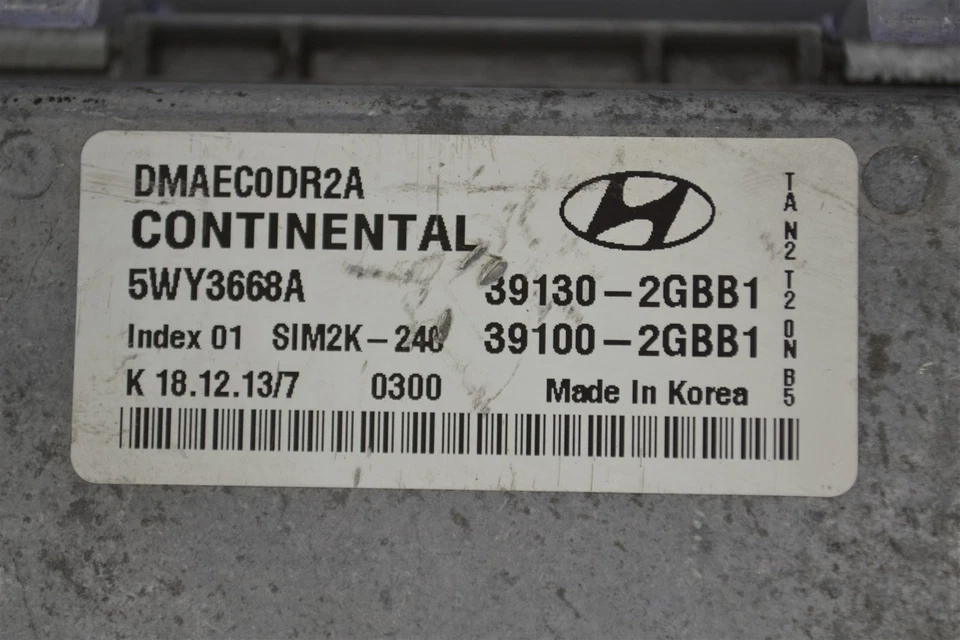 391302GBB1 HYUNDAI SONATA 2013-2016 Control del motor ECU ECM Módulo OEM 9B1 722 B4 Foto 3 de 4