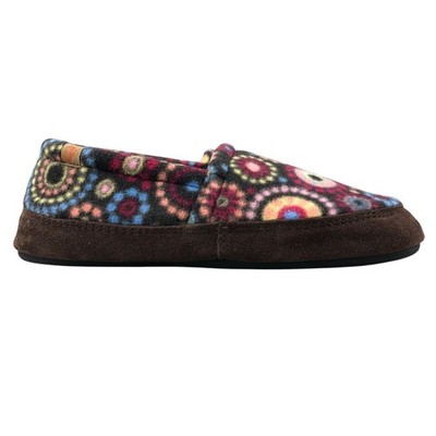 ACORN Women's Size 9.5-10.5 Moc Premium Memory Foam Brown Blue Green Slippers