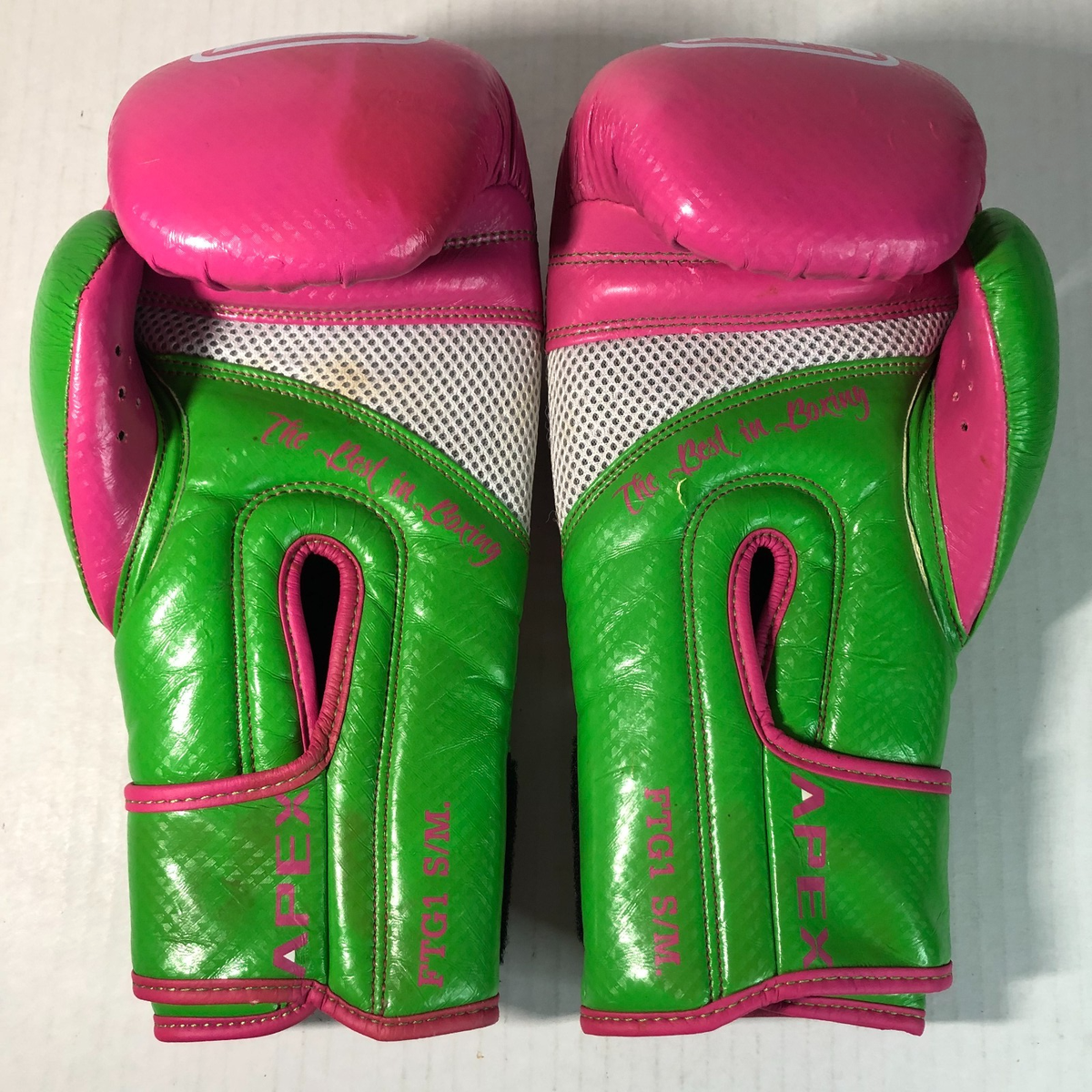 Ringside Apex FTG1 S/M Boxing Gloves Pink Lime Small/Medium Women