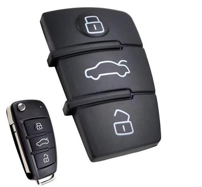 3-button rubber replacement keypad for Audi A1 S1 A3 A4 A5 A6 A8 Q5 Q7 TT RS