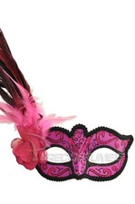 Brand New Madame Mardi Gras Masquerade Mask Hot Pink 