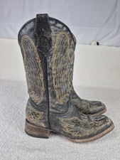 Corral Goldie Winged with Cross SquareToe Cowboy Boots Size 4.5 T Teen 