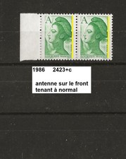 variété paire de 1986 neuf** Y&T n° 2423c antenne sur le front tenant à normal