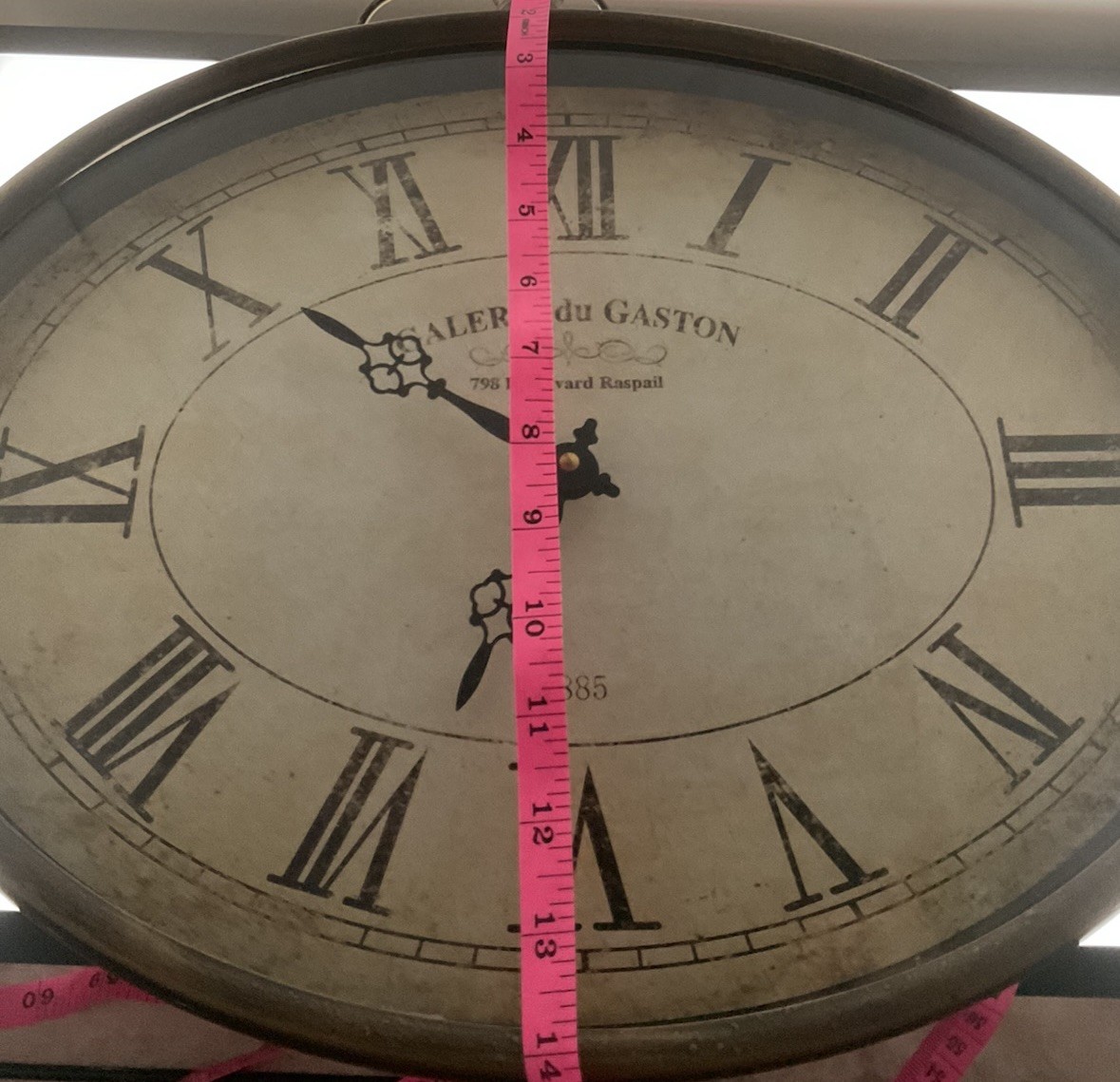 Oval French Wall Clock Vintage Style, Galerie du Gaston Pre-owned Tested Working