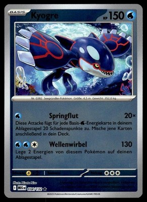 Kyogre 034/132 Rare Mega Evolution Pokemon Reverse Holo NM Deutsch