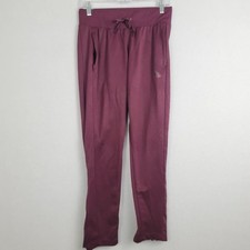 Adidas Burgundy Athletic Small pull on pants cinch waist pocket lounge Aeroready