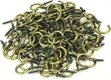 120 Pieces 3/4 Inch Cup Screw Hooks, Screw-In Hooks, Ceiling Hooks, Self-Tapping