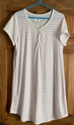 Matalan -Time To Dream Pink/White Striped Nightshirt -Size L - Picture 1 of 4