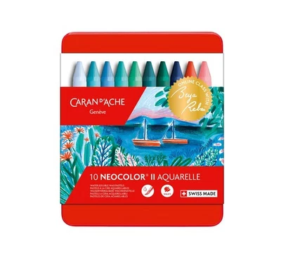 CARAN D'ACHE Caran d’Ache Neocolor II Beya Rebaï Cold Shades 10 Water-Soluble Wax Pastels Tin