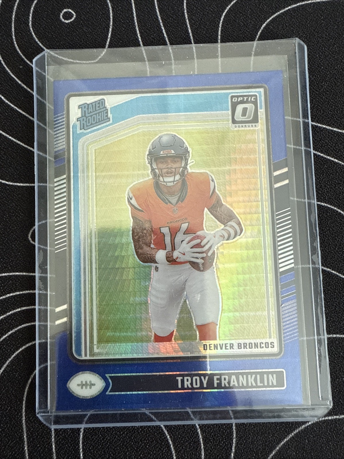 2024 Panini Donruss Optic - Rated Rookie Troy Franklin #294 Blue Hyper Prizm RC