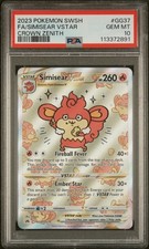 Pokémon TCG Simisear VSTAR GG37/GG70 Crown Zenith PSA Gem MT 10