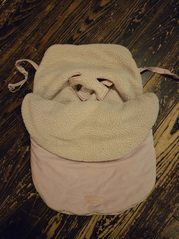 JJ Cole Bundle Me Fleece Lined Pink Baby Bunting Bag, For Stroller Or Car Seat - Image 2 of 4