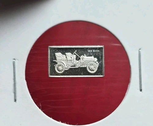 Vintage 1909 Buick Car - 1.6 Gram .925 Sterling Silver Mini Bar Ingot