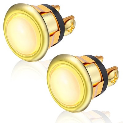 2 Pack Lighted Doorbell Button Replacement, Push Door Bell Ringer Kit gold